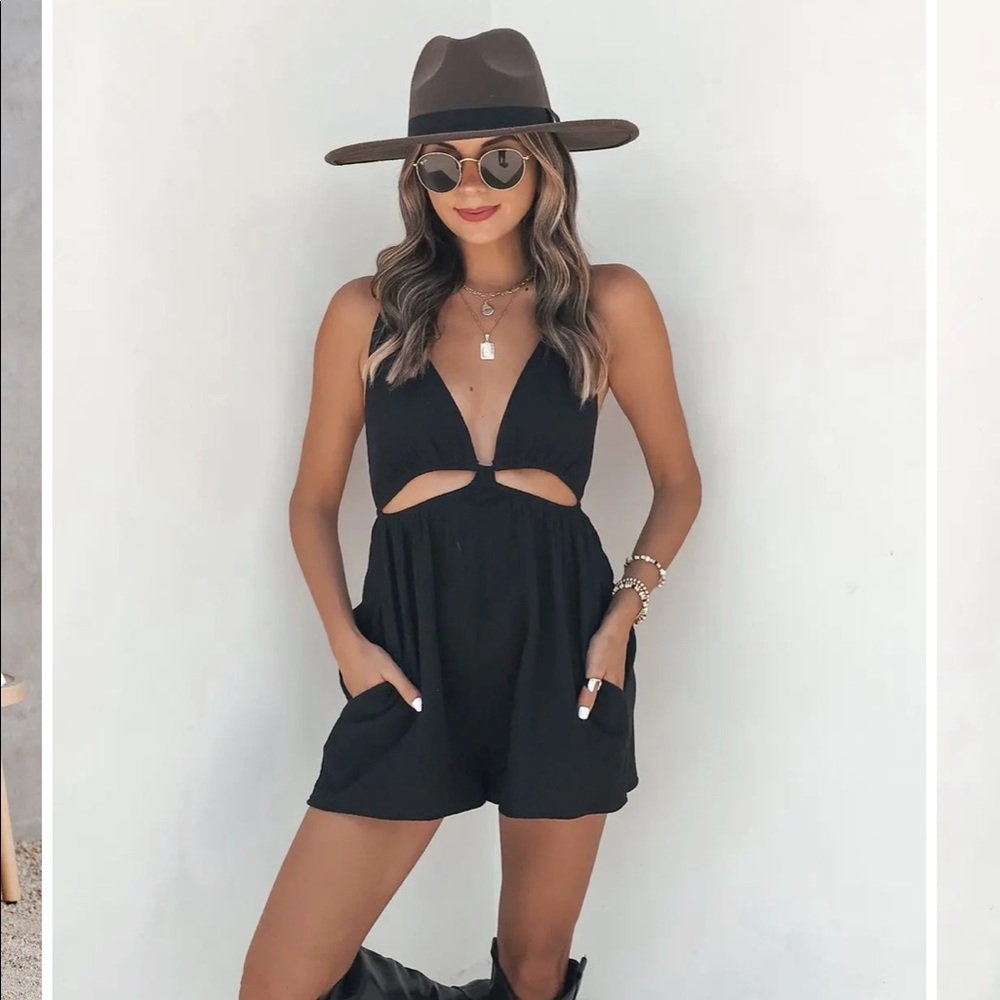 Vici Black Cutout Romper - Size Medium